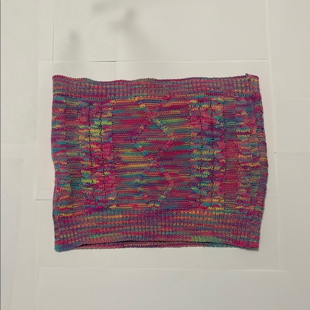 Multicolor Knit Tube Top